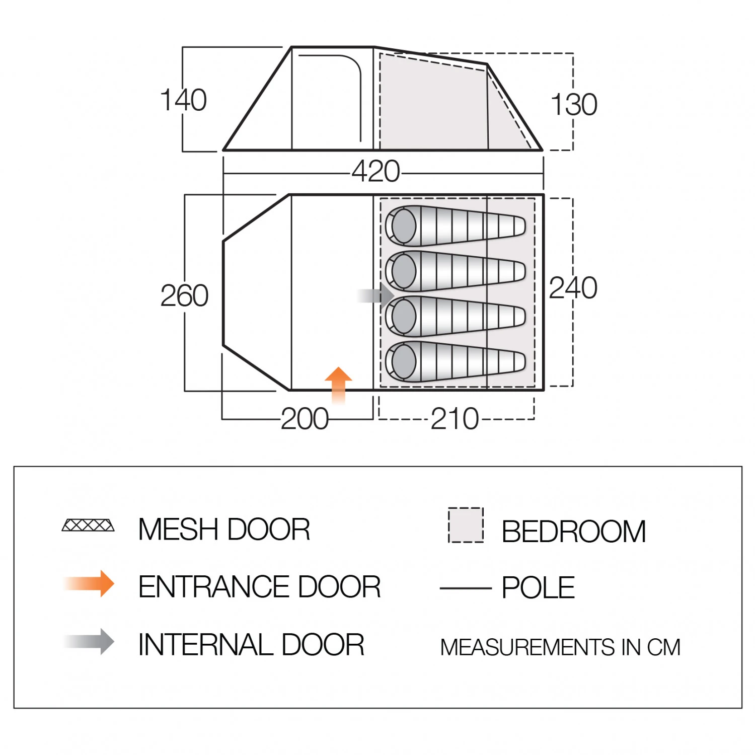 Vango Skye 400 - 4-Personen Zelt 4 Vango Skye 400 - 4-Personen Zelt – Bild 2